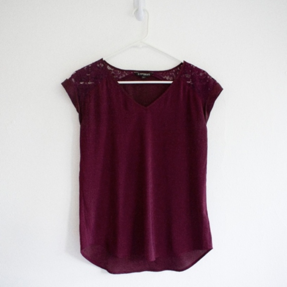 XS Express Maroon Top Red Purple